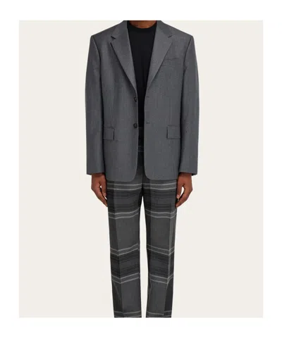 Ferragamo Two-button Single-breasted Blazer In Gray