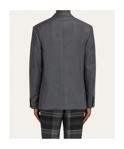 Ferragamo Two-button Single-breasted Blazer In Gray