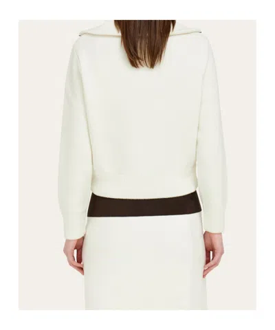 Ferragamo Wool And Alcantara Blouson In Neutral