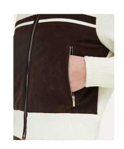 Ferragamo Wool And Alcantara Blouson In Neutral