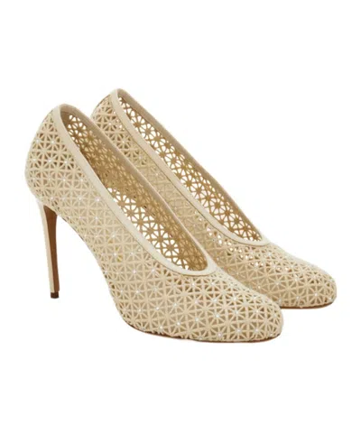 Ferragamo Sand Mesh Sol 95 Pumps In Brown