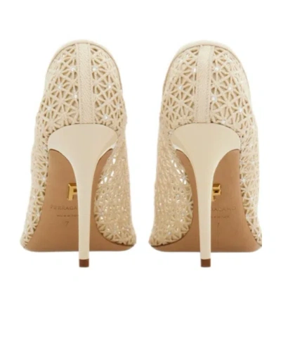 Ferragamo Sand Mesh Sol 95 Pumps In Brown