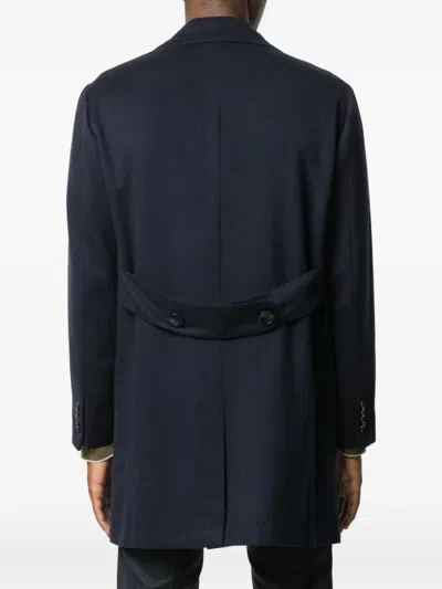 Kiton Single-breasted Coat In Blue