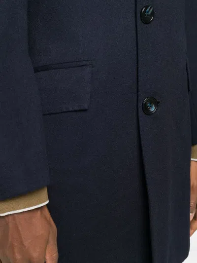 Kiton Single-breasted Coat In Blue
