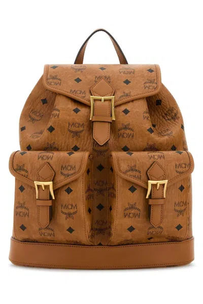 Mcm Straps Detail Hardware Pockets Handle In Brown