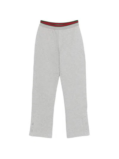 Gucci Button-detail Track Pants In Gray