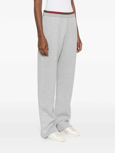 Gucci Button-detail Track Pants In Gray