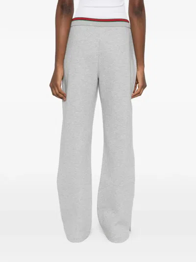 Gucci Button-detail Track Pants In Gray