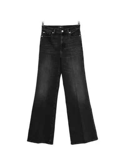 Seven Modern Dojo Flared Denim Jeans In Black