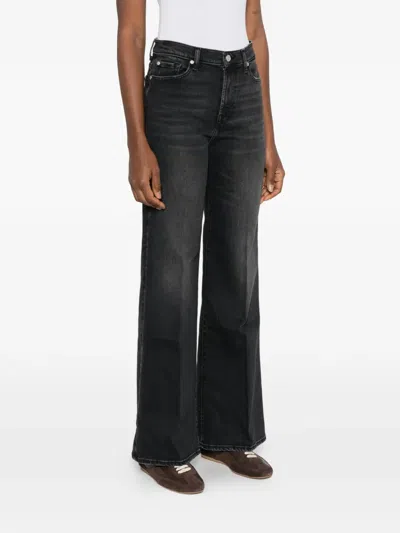 Seven Modern Dojo Flared Denim Jeans In Black