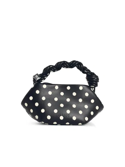 Ganni 'bou' Mini Bag In Black Lear In Black