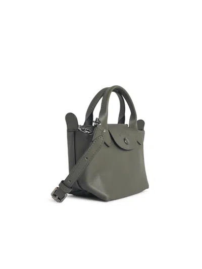 Longchamp Bag With Fir Colored Lear 'xs Le Pliage Xtra' Handle In Green