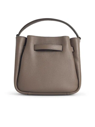 Tory Burch 'romy' Mini Bucket Bag In Wild Mushroom Lear In Orange