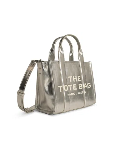 Marc Jacobs (the) Marc Jacobs () Small 'tote' Silver Lear Bag In Silver