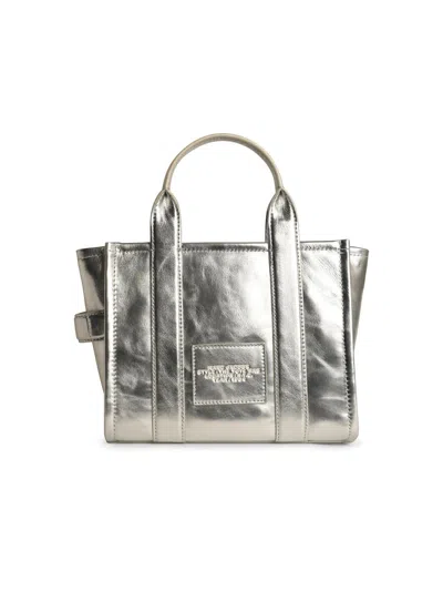 Marc Jacobs (the) Marc Jacobs () Small 'tote' Silver Lear Bag In Silver