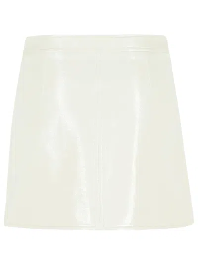 Courrèges Reedition Button Detail Polyester Blend Miniskirt In White