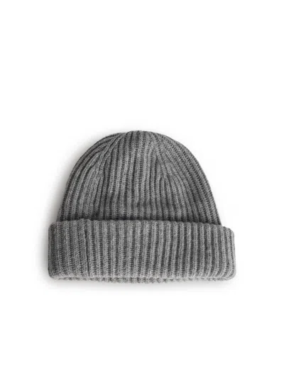 Ganni Grey Wool Blend Beanie Women In Gray