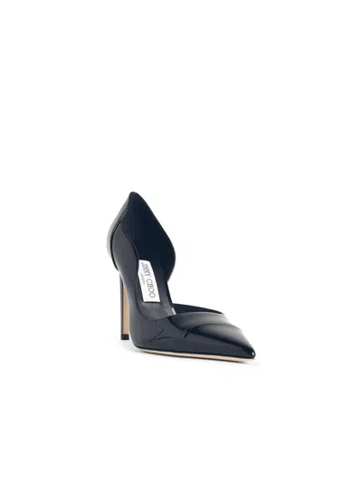 Jimmy Choo Brigitte Black Pumps With Thin Heel In Shiny Leather Woman