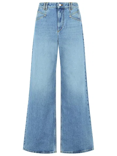 Isabel Marant Lemony High Waist Wide Pants In Blue