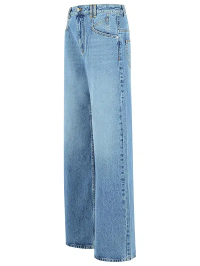 Isabel Marant Lemony High Waist Wide Pants In Blue