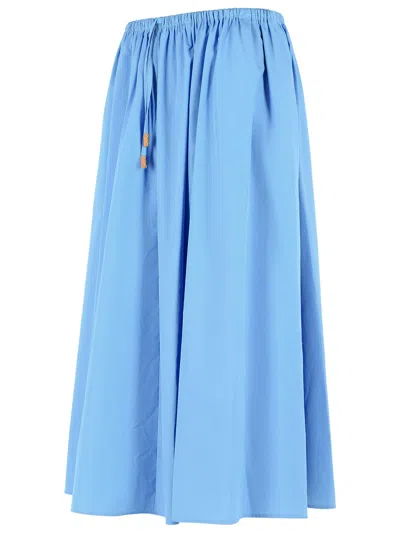 Marni Light Blue Cotton Skirt In Blue