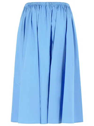 Marni Light Blue Cotton Skirt In Blue