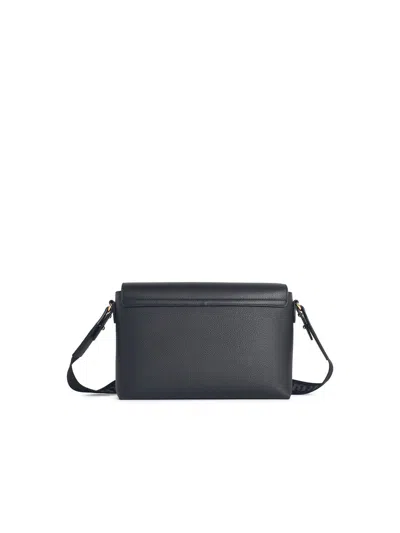 Burberry Medium 'note' Black Leather Bag In Red
