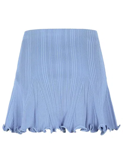 Self-portrait Pearl Skirt In Light Blue Viscose Blend In Blue