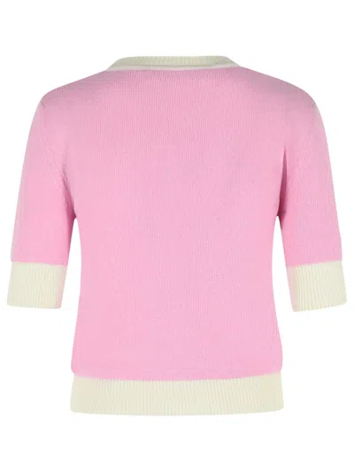 Marni Wool Blend Short Sleeve Crewneck Sweater In Pink