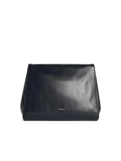 Furla 'm Domus' Black Lear Shoulder Bag In Pattern