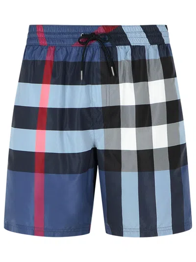 Burberry Blue Polyester Swimsuit In Multi
