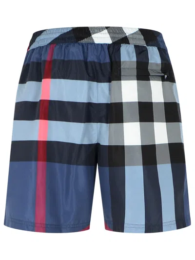 Burberry Blue Polyester Swimsuit In Multi