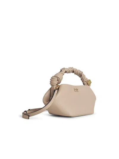 Ganni 'bou' Mini Bag In Grey Lear Blend In Neutral