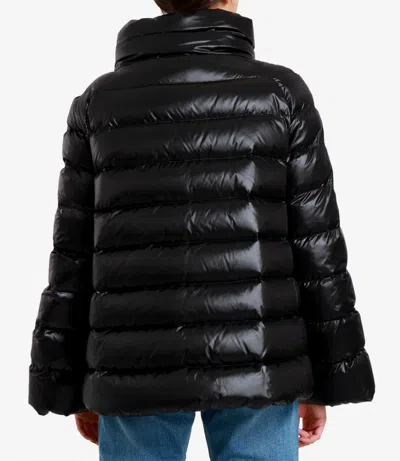 Fay Glossy Quilted Down Coat With Structured Collar In Black