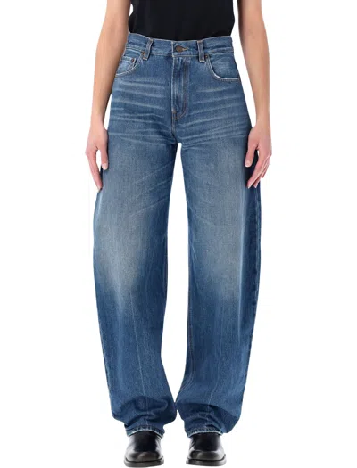 Haikure Women Blue Denim Jeans In Animal Print