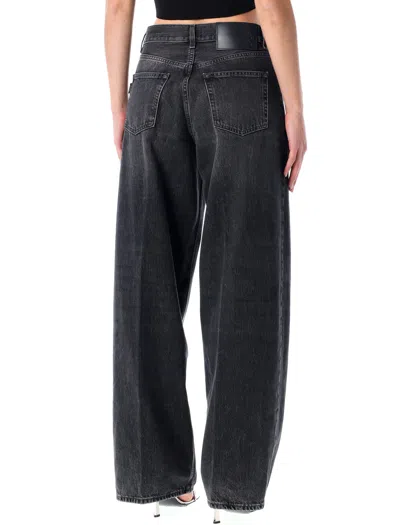 Haikure 'korea' Grey Jeans With Faded Effect And Logo Patch On The Back In Cotton Woman In Black