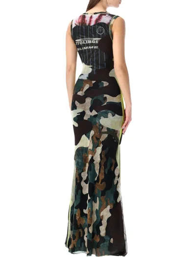Ottolinger Camouflage Maxi Dress In Green