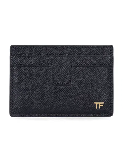 Tom Ford Grained Leather Classic Card Holder Accessories In Black