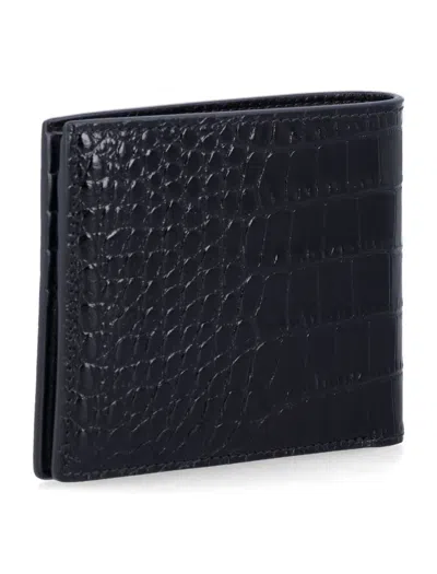 Tom Ford Crocodile-pattern Bifold Wallet In Pink