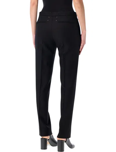 Maison Margiela Wool Mohair Trousers Woman Dark Avion In Black