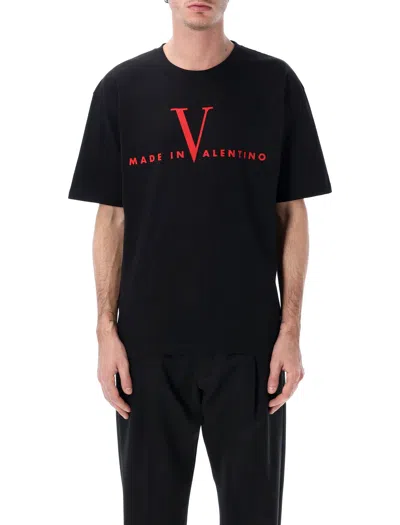 Valentino Crew Neck Short Sleeve T-shirt Design In Black