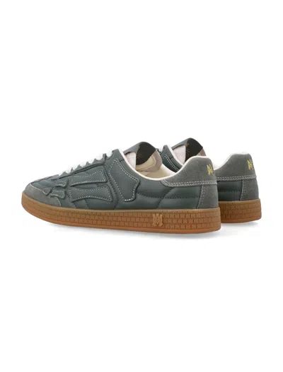 Amiri Pacific Bones Leather Sneakers In Gray