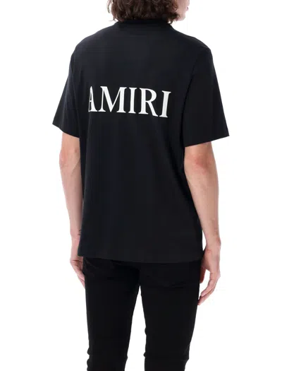 Amiri Jazz Wolf Black Crewneck T-shirt With Logo Lettering On The Front And Maxi Print On The Rear In Cott In Black