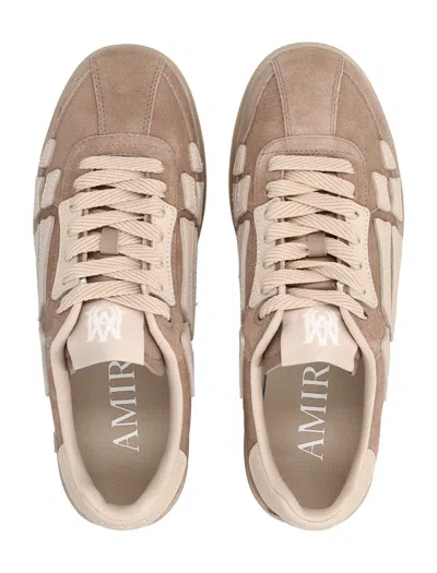 Amiri Men Croc Debossed Pacific Bones Sneakers In Brown