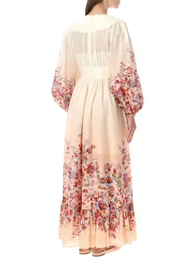 Zimmermann Awaken Plunge Maxi Dress With Separate Slip Clothing In Multi
