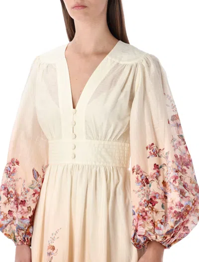 Zimmermann Awaken Plunge Maxi Dress With Separate Slip Clothing In Multi