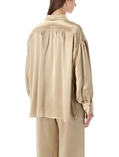By Malene Birger Leonora Satin Blouse In Neutral