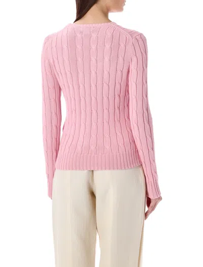 Polo Ralph Lauren Cable-knit Cotton Crewneck Sweater In Pink