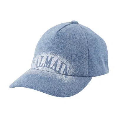 Balmain Logo-detail Baseball Cap In Blue