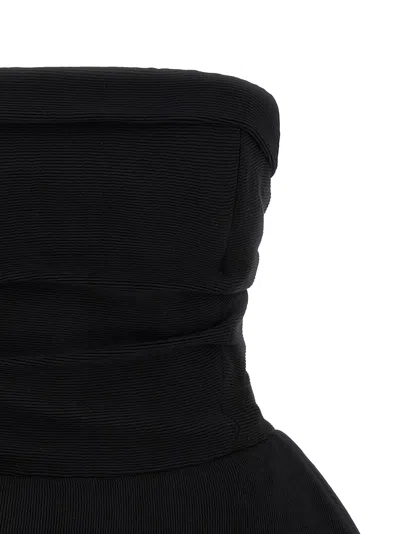 Magda Butrym Ribbed Draped Mini Dress In Black